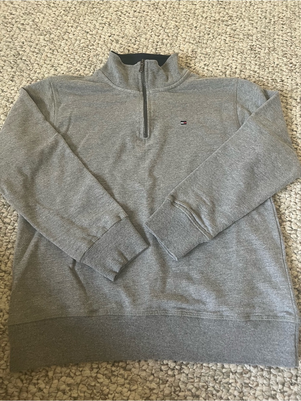 Tommy Hilfiger boys Gray Quarter-Zip Pullover Sweater